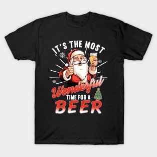 It's the Most Wonderful Time for a Beer - Funny Beer Santa T-Shirt